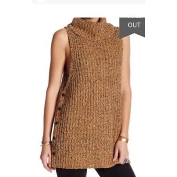 Free People Women's Valentina Turtle Neck Sleeveless Knit Sweater - Medium - Picture 13 of 13